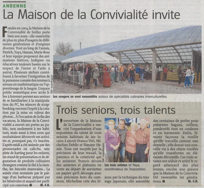 Image illustrant l'article « 9ème Fête de Quartier dans le journal l'Avenir » de l'EPN de Seilles.