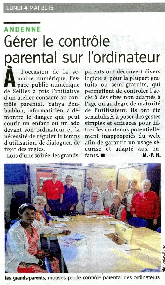 Image illustrant l'article « Le contrôle parental sur les tablettes et les smartphones - Semaine numérique 2015 » de l'EPN de Seilles.