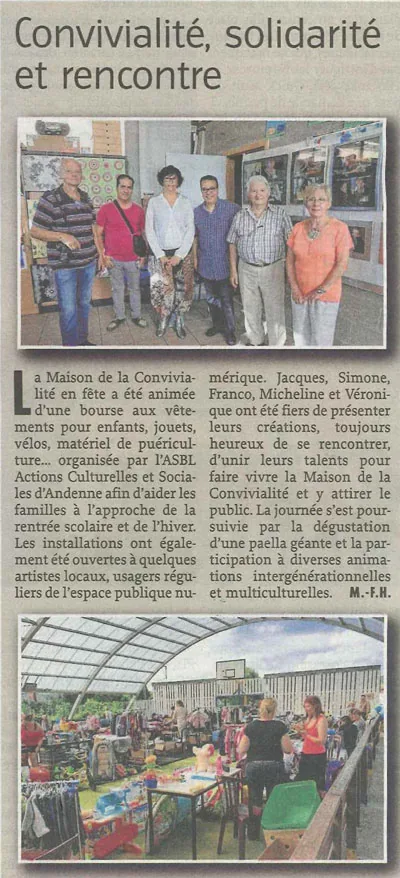 Image illustrant l'article « Convivialité, Solidarité et rencontre... » de l'EPN de Seilles.