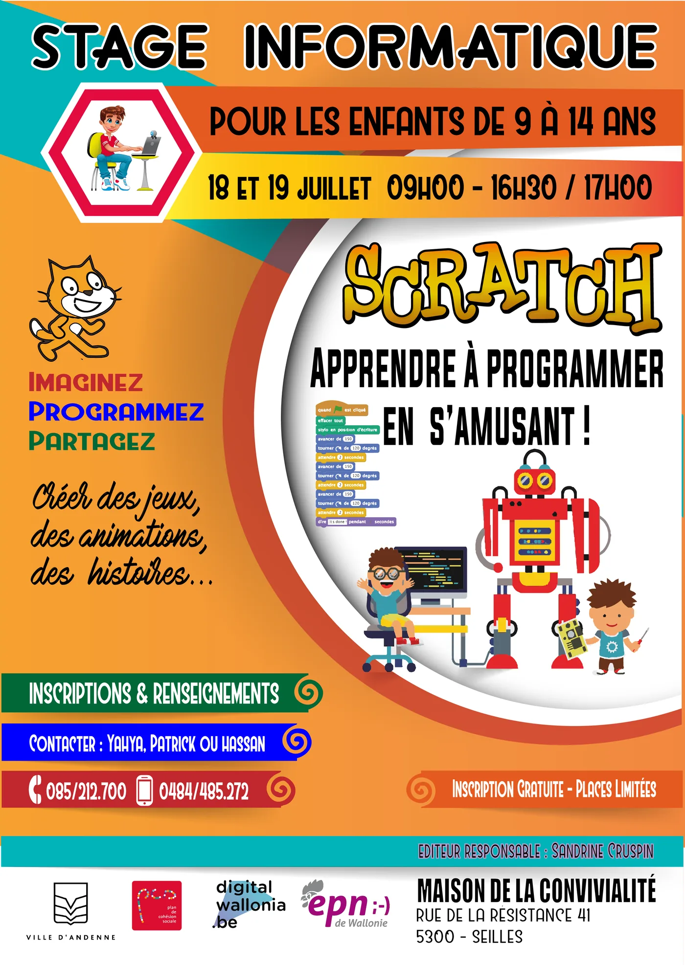 Image illustrant l'article « Stage Informatique pour les enfants 9 à 14 ans » de l'EPN de Seilles.