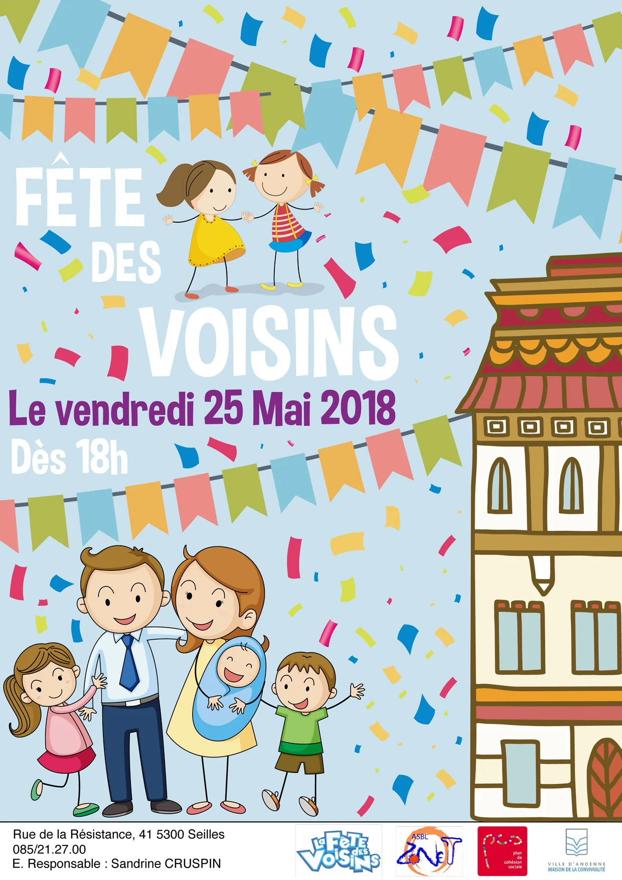 Image illustrant l'article « Invitation à la fête des voisins le vendredi 25 mai dès 18h » de l'EPN de Seilles.