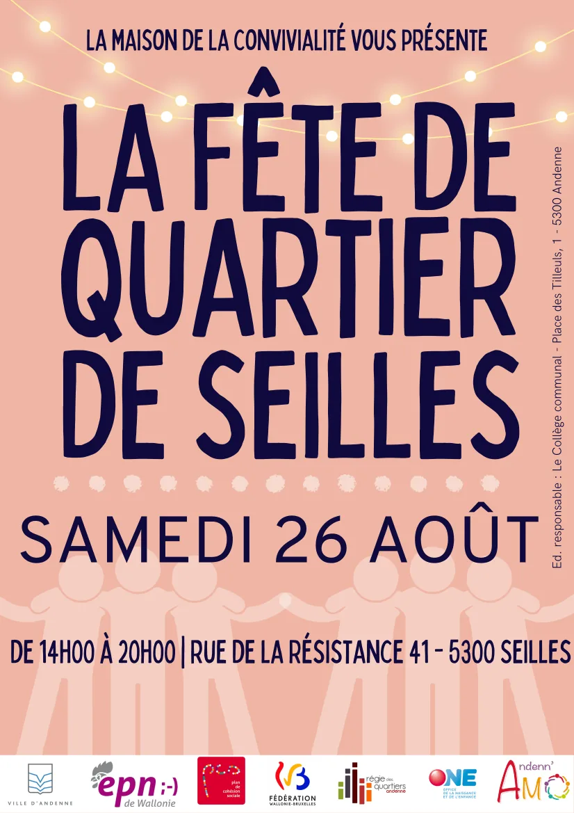 Image illustrant l'article « Fête de Quartier de Seilles ★ samedi 26.08.2023 ★ 14h00-20h00 » de l'EPN de Seilles.