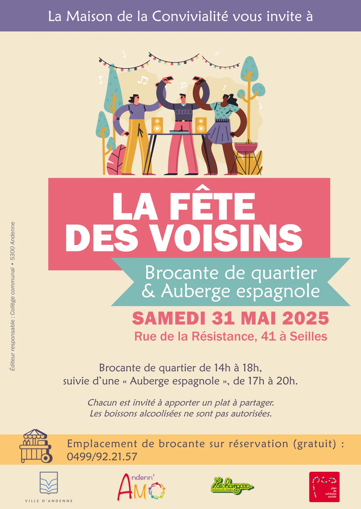 Image illustrant l'article « La Fête des Voisins et la toute première Brocante de Quartier à la Maison de la Convivialité de Seilles : Un Moment de Partage et de Joie ! » de l'EPN de Seilles.