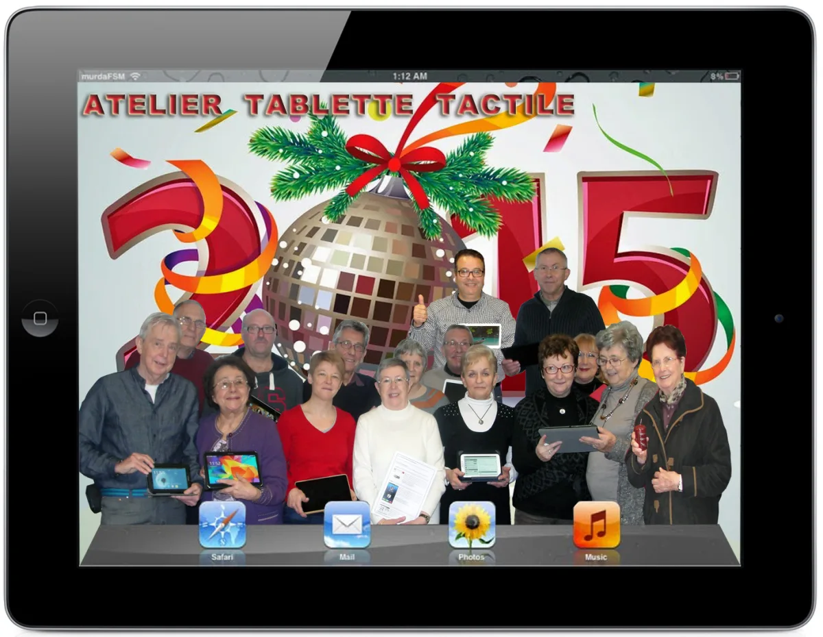 Photo de groupe de la 1re session – Votre tablette et vous ! (TAB-A-2014) à l'EPN de Seilles, 2014