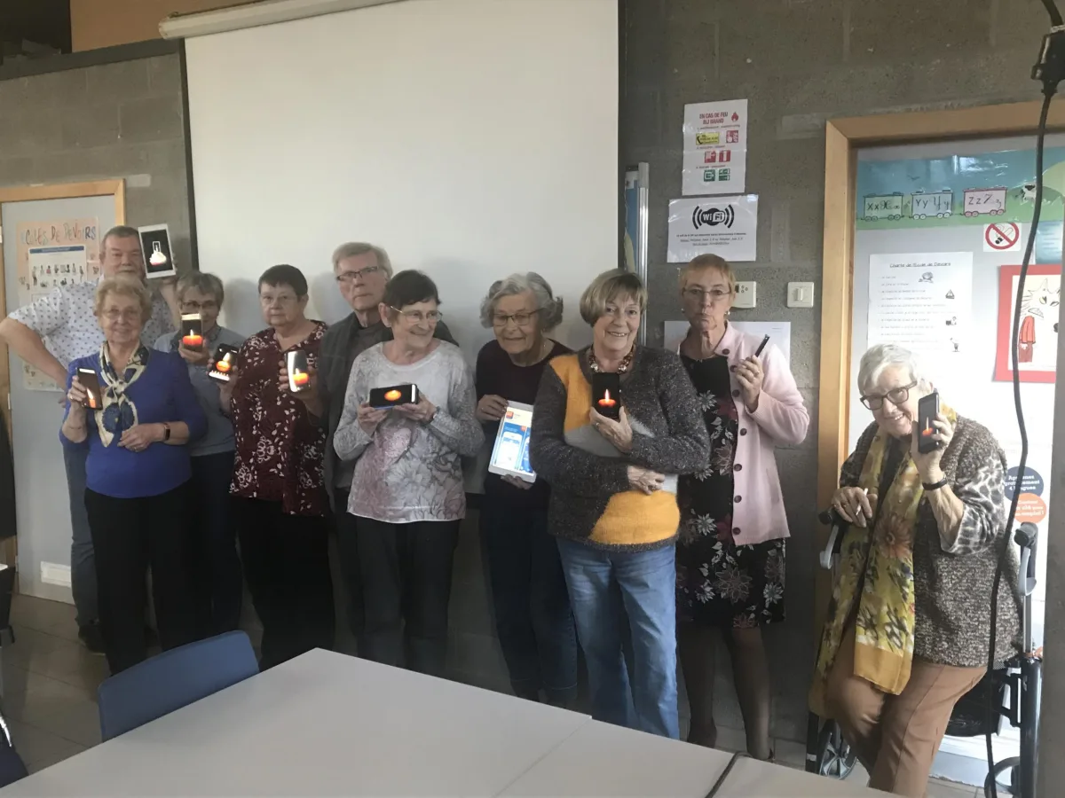 Photo de groupe de la 7e session – Tablettes tactiles et Smartphones à l'EPN de Seilles, 2019